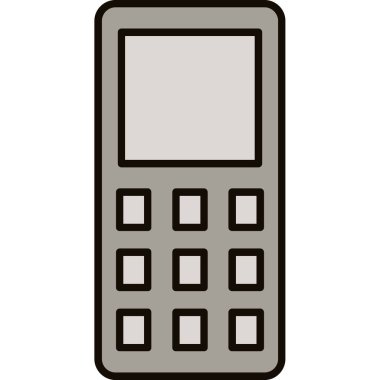 Web kullanımı için Cep Telefonu Simgesi, Vektör İllüstrasyonu