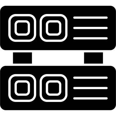 Web Kullanımı için Sunucu Simgesi, Vektör İllüstrasyonu