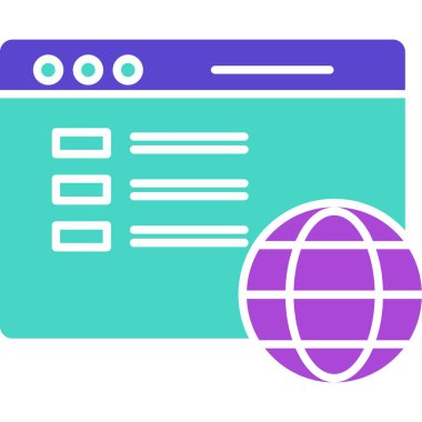 Web Kullanımı için Web Sayfası Simgesi, Vektör İllüstrasyonu