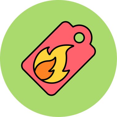 Web Kullanımı için Hot Deal Simgesi, Vektör İllüstrasyonu