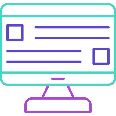 Web Kullanımı için Bilgisayar Simgesi, Vektör İllüstrasyonu