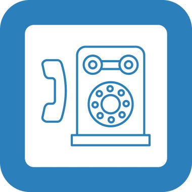 Web Kullanımı için Magneto Duvarı Telefon Simgesi, Vektör İllüstrasyonu