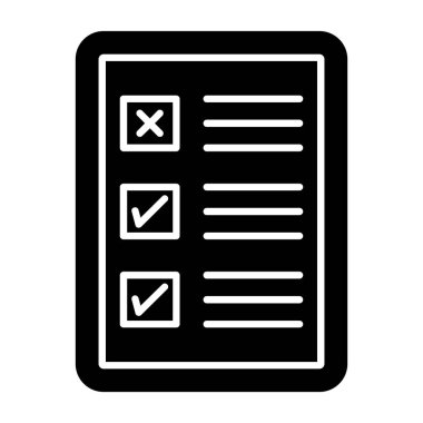 Web Kullanımı için Kontrol Listesi Simgesi, Vektör İllüstrasyonu