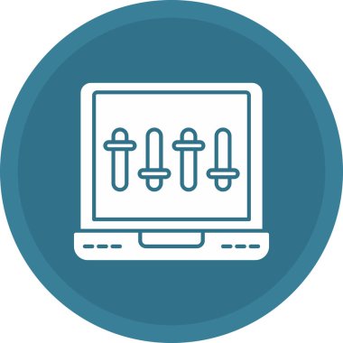 Web kullanımı için Müzik Karıştırıcı Simgesi, Vektör İllüstrasyonu