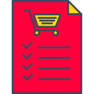 Web Kullanımı için İstek Listesi Simgesi, Vektör İllüstrasyonu