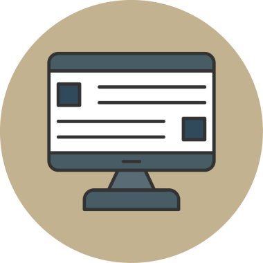 Web Kullanımı için Bilgisayar Simgesi, Vektör İllüstrasyonu