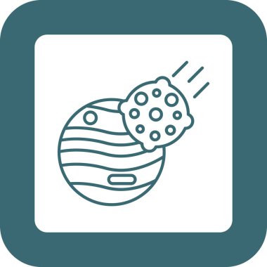 Web Kullanımı için Asteroid Simgesi, Vektör İllüstrasyonu