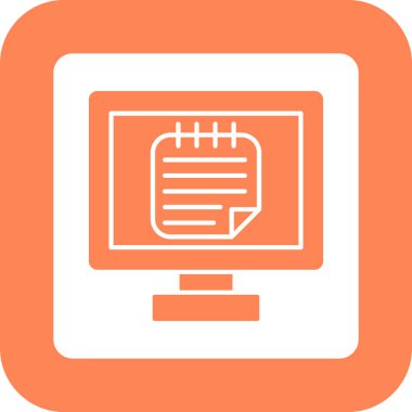 Web Kullanımı için Çevrimiçi Notlar Simgesi, Vektör İllüstrasyonu