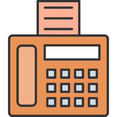 Web kullanımı için faks Simgesi, Vektör İllüstrasyonu