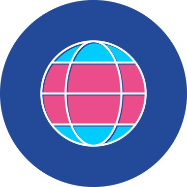 Web Kullanımı için dünya Simgesi, Vektör İllüstrasyonu