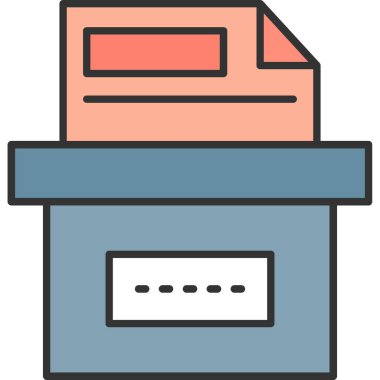 Web Kullanımı için Depolama Kutusu Simgesi, Vektör İllüstrasyonu