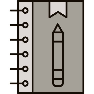 Web Kullanımı için Not Defteri Simgesi, Vektör İllüstrasyonu