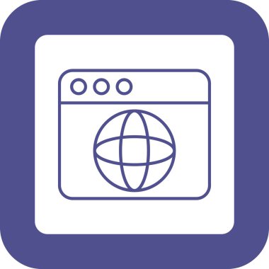 Web Tarayıcı Simgesi, Web Kullanımı için Vektör İllüstrasyonu