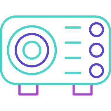 Web Kullanımı için Projektör Simgesi, Vektör İllüstrasyonu