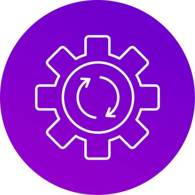 Cogwheel Simgesi, Web Kullanımı için Vektör İllüstrasyonu