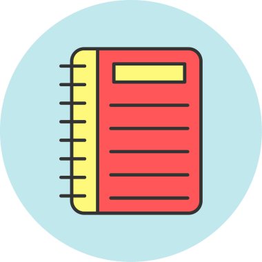 Web Kullanımı için Not Defteri Simgesi, Vektör İllüstrasyonu