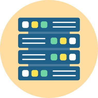 Web Kullanımı için Sunucu Simgesi, Vektör İllüstrasyonu