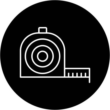 Web Kullanımı için Teyp Simgesi Ölçümü, Vektör İllüstrasyonu