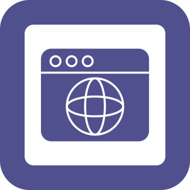 Web Tarayıcı Simgesi, Web Kullanımı için Vektör İllüstrasyonu