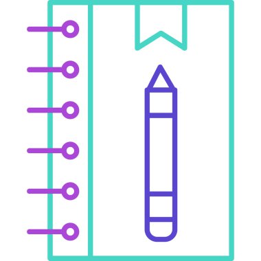 Web Kullanımı için Not Defteri Simgesi, Vektör İllüstrasyonu