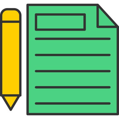 Web Kullanımı için Sözleşme Simgesi ve Vektör İllüstrasyonu