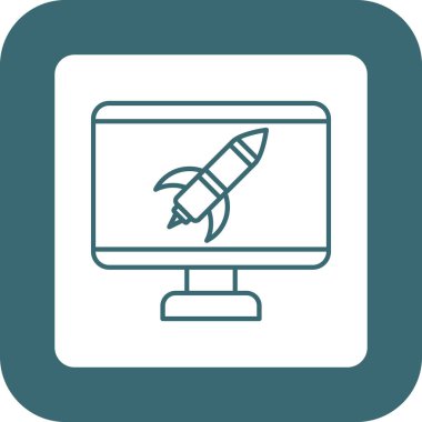 Web Kullanımı için Canlı Yayın Simgesi, Vektör İllüstrasyonu