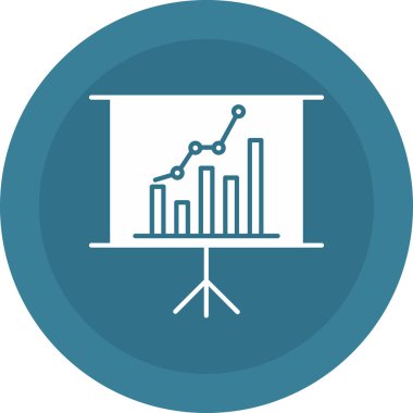 Web Kullanımı için Sunum Simgesi, Vektör İllüstrasyonu