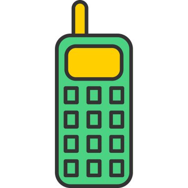 Web kullanımı için Cep Telefonu Simgesi, Vektör İllüstrasyonu