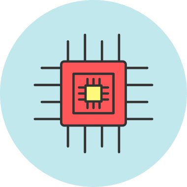 Çip Simgesi, Web Kullanımı için Vektör İllüstrasyonu