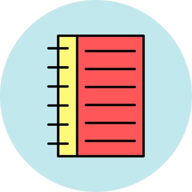 Web Kullanımı için Not Defteri Simgesi, Vektör İllüstrasyonu