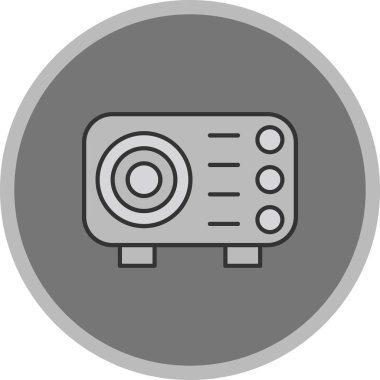 Web Kullanımı için Projektör Simgesi, Vektör İllüstrasyonu