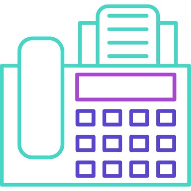 Web kullanımı için Telefon Faks Simgesi, Vektör İllüstrasyonu