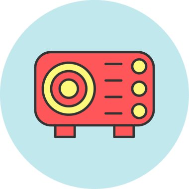 Web Kullanımı için Projektör Simgesi, Vektör İllüstrasyonu