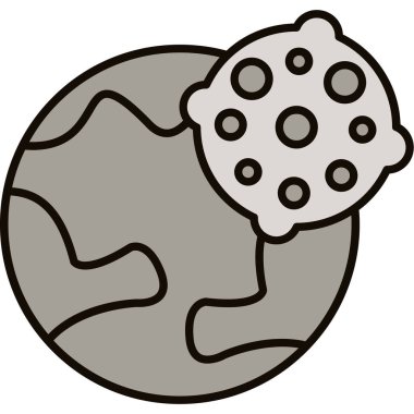 Web Kullanımı için Asteroid Simgesi, Vektör İllüstrasyonu