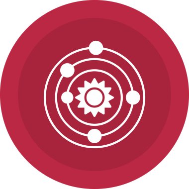 Web kullanımı için Güneş Sistemi Simgesi, Vektör İllüstrasyonu