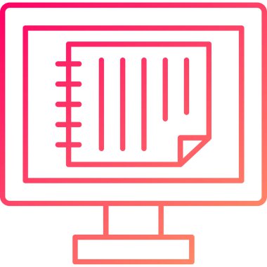 Web Kullanımı için Çevrimiçi Notlar Simgesi, Vektör İllüstrasyonu