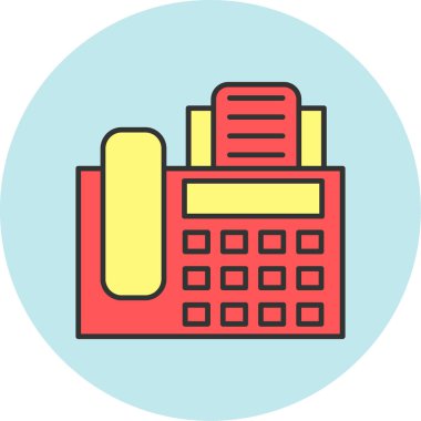 Web kullanımı için Telefon Faks Simgesi, Vektör İllüstrasyonu