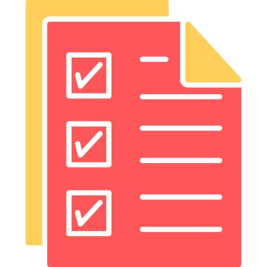 Web Kullanımı için Kontrol Listesi Simgesi, Vektör İllüstrasyonu