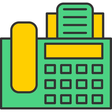 Web kullanımı için Telefon Faks Simgesi, Vektör İllüstrasyonu