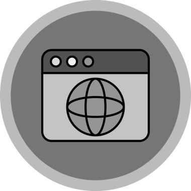 Web Tarayıcı Simgesi, Web Kullanımı için Vektör İllüstrasyonu