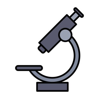 Web Kullanımı için Mikroskop Simgesi, Vektör İllüstrasyonu