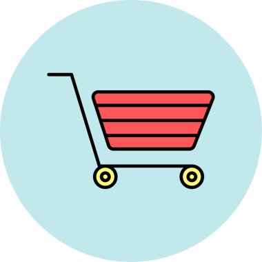 Alışveriş Arabası Simgesi, Web Kullanımı için Vektör İllüstrasyonu