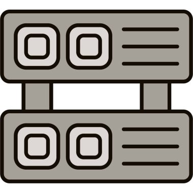 Web Kullanımı için Sunucu Simgesi, Vektör İllüstrasyonu