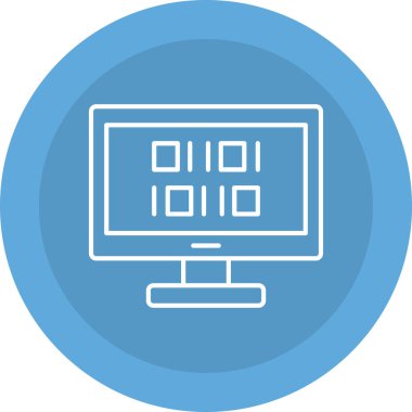 Web Kullanımı için İkili Kod Simgesi, Vektör İllüstrasyonu