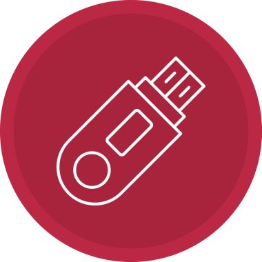 Web kullanımı için Flash Disk Simgesi, Vektör İllüstrasyonu