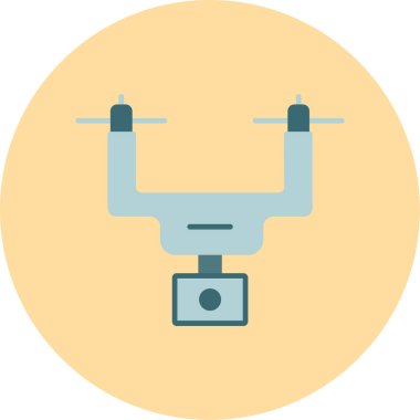 Web Kullanımı için Kamera Drone Simgesi, Vektör İllüstrasyonu