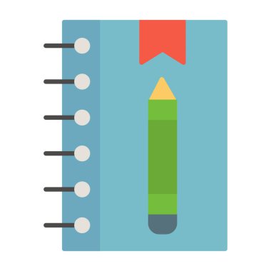 Web Kullanımı için Not Defteri Simgesi, Vektör İllüstrasyonu