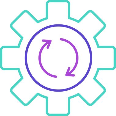 Cogwheel Simgesi, Web Kullanımı için Vektör İllüstrasyonu