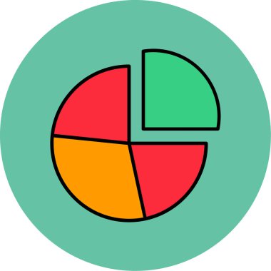 Web Kullanımı için Pasta Çizelgesi Simgesi, Vektör İllüstrasyonu