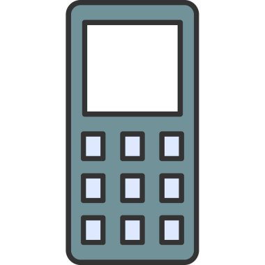 Web kullanımı için Cep Telefonu Simgesi, Vektör İllüstrasyonu